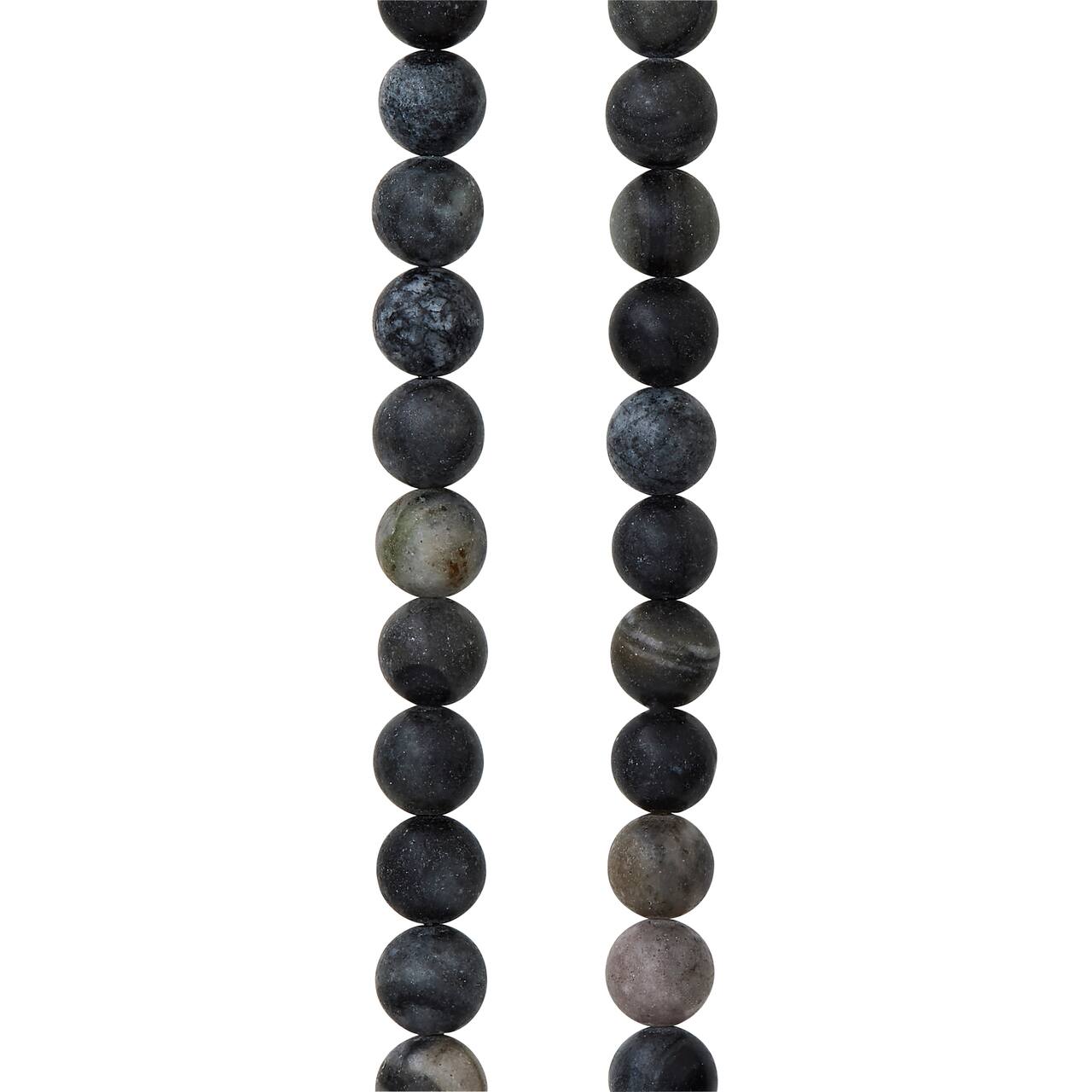 Perles rondes en pierre zébrée noire de 8 mm de Bead Landing
